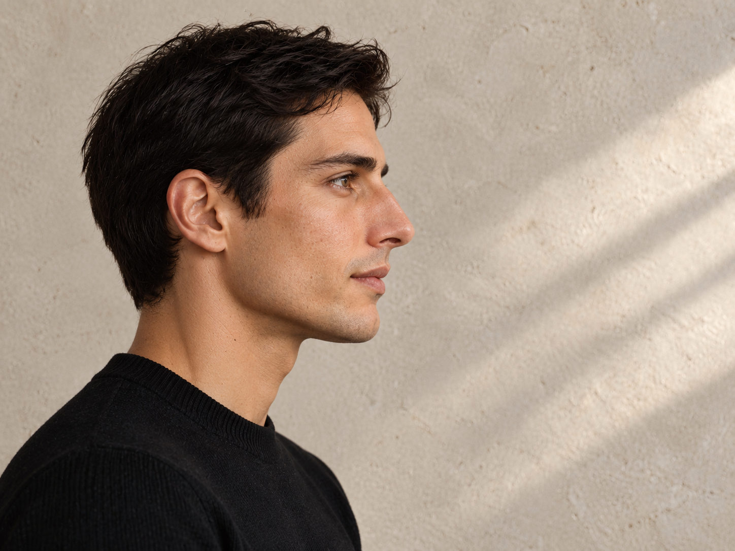 Nariz de perfil, con ojos y labios como referencia. Imagen ilustrativa.